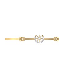 North Star Crescent Diamond Bangle In 14K Yellow Gold Vermeil On Sterling Silver