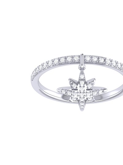 LuvMyJewelry North Star Diamond Charm Ring In Sterling Silver product