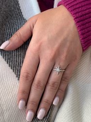 North Star Diamond Ring In Sterling Silver