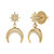North Star Moon Crescent Diamond Earrings In 14K Yellow Gold Vermeil On Sterling Silver - Yellow Gold
