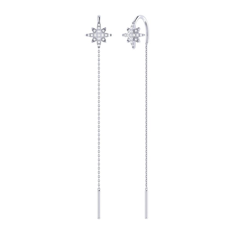 North Star Tack-In Diamond Earrings In Sterling Silver - Silver