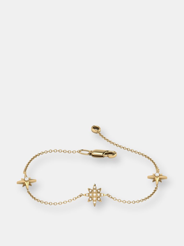 North Star Trio Diamond Bracelet In 14K Yellow Gold Vermeil On Sterling Silver - Yellow Gold