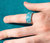 Ocean Waves Sterling Silver Blue Green Enamel Band Ring