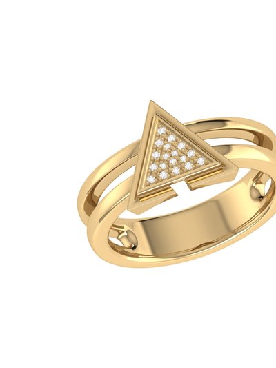 LuvMyJewelry On Point Triangle Diamond Ring in 14K Yellow Gold Vermeil on Sterling Silver product