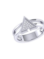 On Point Triangle Diamond Ring in Sterling Silver - Silver