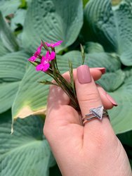 On Point Triangle Diamond Ring in Sterling Silver