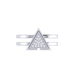 On Point Triangle Diamond Ring in Sterling Silver