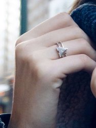 On Point Triangle Diamond Ring in Sterling Silver