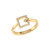 On The Block Square Diamond Ring In Sterling Silver In 14K Yellow Gold Vermeil On Sterling Silver - Yellow Gold
