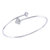 One Way Arrow Adjustable Diamond Bangle in Sterling Silver - Silver