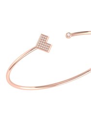 One Way Arrow Adjustable Diamond Cuff in 14K Rose Gold Vermeil on Sterling Silver - Rose Gold