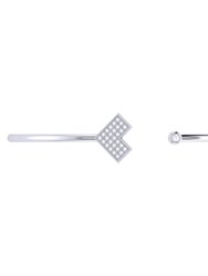 One Way Arrow Adjustable Diamond Cuff In Sterling Silver