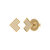 One Way Arrow Diamond Stud Earrings in 14K Yellow Gold Vermeil on Sterling Silver - Gold