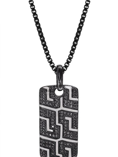 LuvMyJewelry Pro Rider Black Rhodium Plated Sterling Silver Tire Tread Black Diamond Tag product