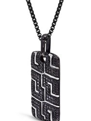 Pro Rider Black Rhodium Plated Sterling Silver Tire Tread Black Diamond Tag