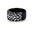 Racer Swag Black Rhodium Plated Sterling Silver Tire Tread Black Diamond Band Ring