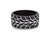 Racer Swag Black Rhodium Plated Sterling Silver Tire Tread Black Diamond Band Ring - Sterling Silver