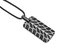 Racer Swag Black Rhodium Plated Sterling Silver Tire Tread Black Diamond Tag