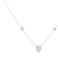 Raindrop Diamond Necklace In Sterling Silver