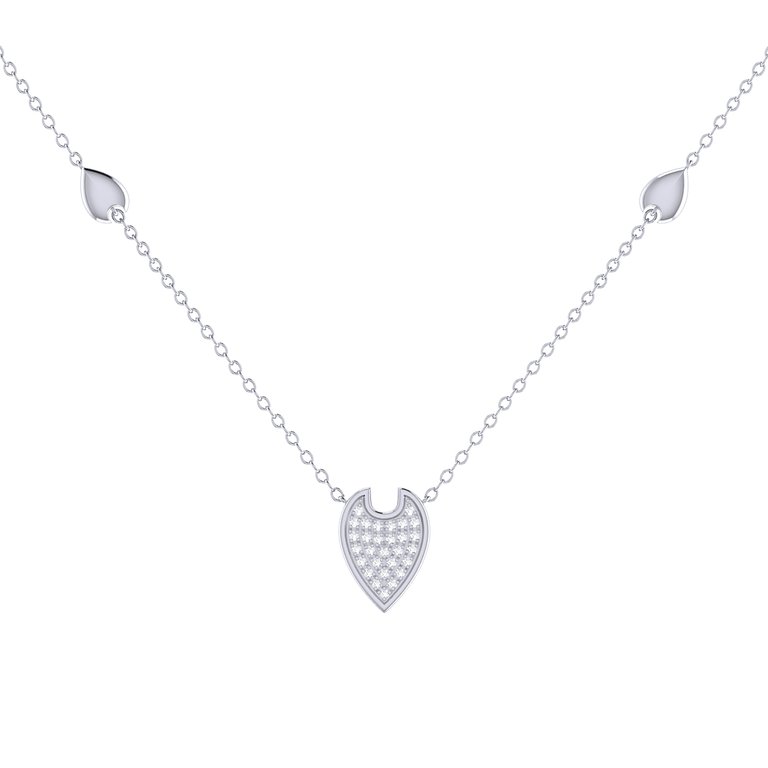 Raindrop Diamond Necklace In Sterling Silver - Silver