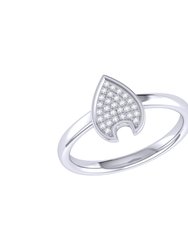 Raindrop Diamond Ring In Sterling Silver - Silver
