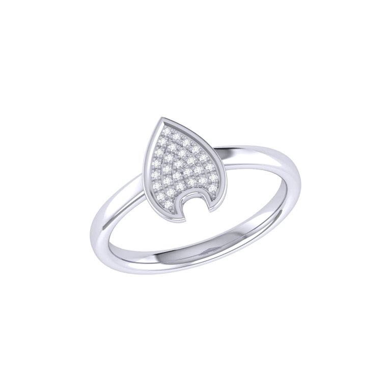 Raindrop Diamond Ring In Sterling Silver - Silver