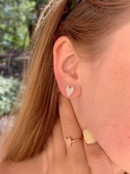 Raindrop Diamond Stud Earrings In 14K Rose Gold Vermeil On Sterling Silver