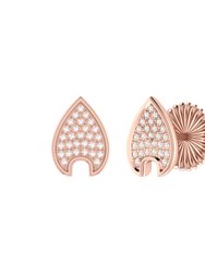Raindrop Diamond Stud Earrings In 14K Rose Gold Vermeil On Sterling Silver - Rose Gold