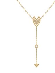 Raindrop Drip Diamond Y Necklace in 14K Yellow Gold Vermeil on Sterling Silver - Gold