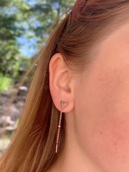 Rise & Grind Triangle Diamond Drop Earrings In 14K Rose Gold Vermeil On Sterling Silver