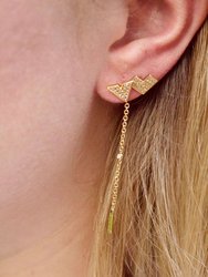 Rise & Grind Triangle Diamond Drop Earrings In 14K Yellow Gold Vermeil On Sterling Silver