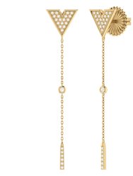 Rise & Grind Triangle Diamond Drop Earrings In 14K Yellow Gold Vermeil On Sterling Silver - Yellow Gold