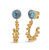 Rise & Shine Turquoise & Diamond Sun Earrings In 14K Yellow Gold Plated Sterling Silver - Yellow Gold