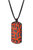 Rivers of Fire Black Rhodium Plated Sterling Silver Textured Red Orange Enamel Tag