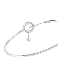 Roundabout Circle Adjustable Diamond Cuff In Sterling Silver - Silver