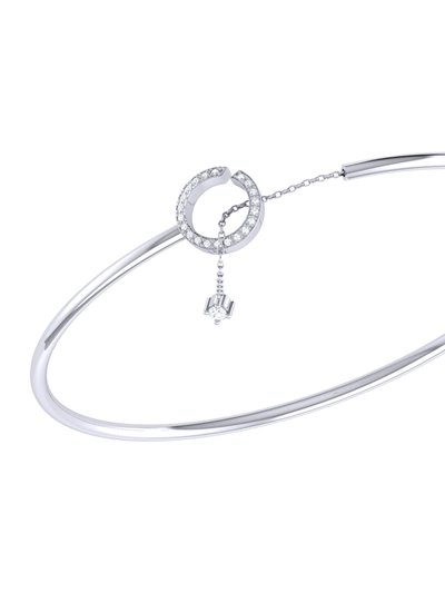 LuvMyJewelry Roundabout Circle Adjustable Diamond Cuff In Sterling Silver product