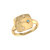 Sagittarius Archer Blue Topaz & Diamond Constellation Signet Ring In 14K Yellow Gold Vermeil On Sterling Silver - Yellow Gold