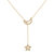 Shooting Star Moon Crescent Diamond Necklace In 14K Yellow Gold Vermeil On Sterling Silver - Yellow Gold