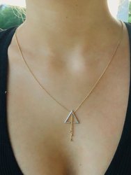 Skyline Triangle Bolo Adjustable Diamond Lariat Necklace in 14K Yellow Gold Vermeil on Sterling Silver