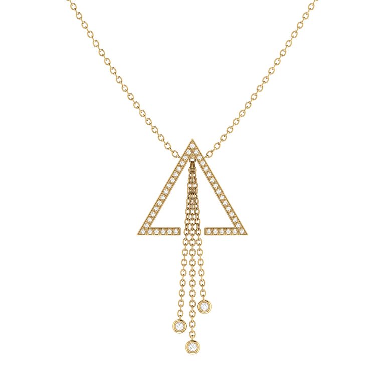 Skyline Triangle Bolo Adjustable Diamond Lariat Necklace in 14K Yellow Gold Vermeil on Sterling Silver - Gold