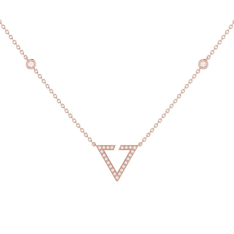 Skyline Triangle Diamond Necklace in 14K Rose Gold Vermeil on Sterling Silver - Rose Gold