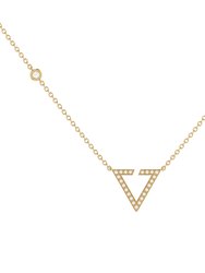 Skyline Triangle Diamond Necklace In 14K Yellow Gold Vermeil On Sterling Silver - Yellow Gold