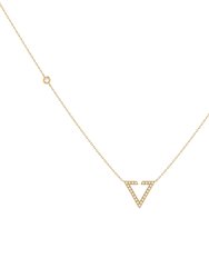 Skyline Triangle Diamond Necklace In 14K Yellow Gold Vermeil On Sterling Silver
