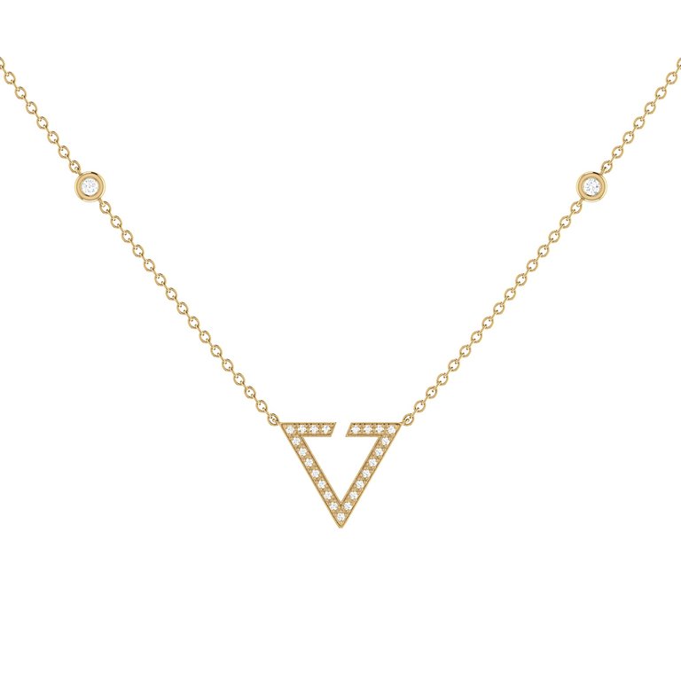 Skyline Triangle Diamond Necklace In 14K Yellow Gold Vermeil On Sterling Silver - Yellow Gold