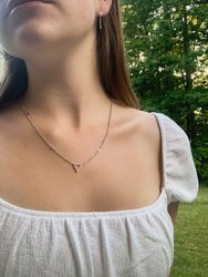 Skyline Triangle Diamond Necklace In Sterling Silver