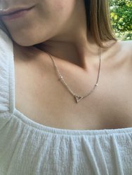 Skyline Triangle Diamond Necklace In Sterling Silver
