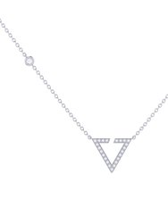 Skyline Triangle Diamond Necklace In Sterling Silver - Silver