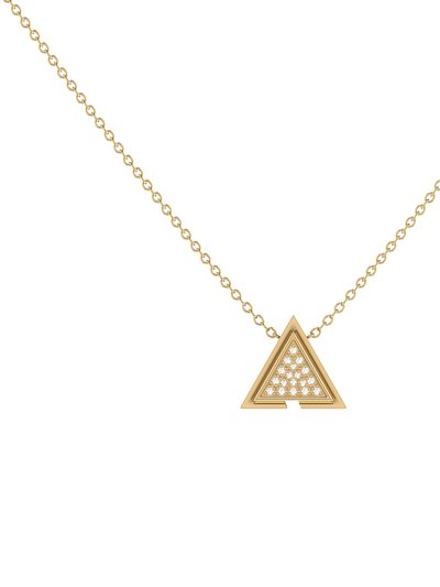 LuvMyJewelry Skyscraper Triangle Diamond Necklace In 14K Yellow Gold Vermeil On Sterling Silver product