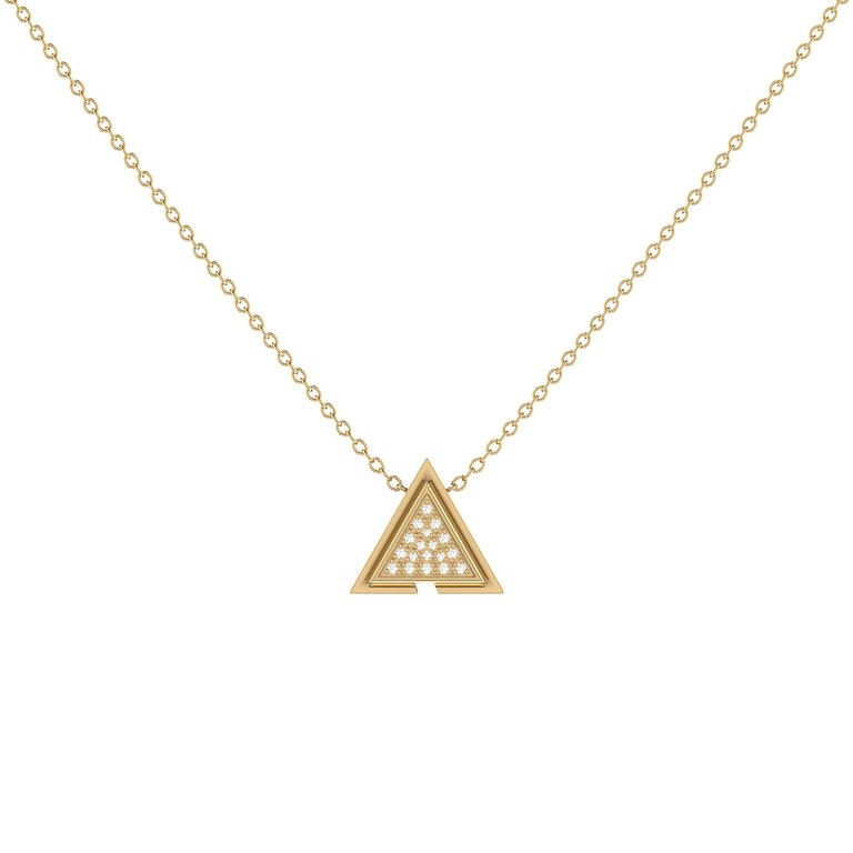 Skyscraper Triangle Diamond Necklace In 14K Yellow Gold Vermeil On Sterling Silver - Yellow Gold