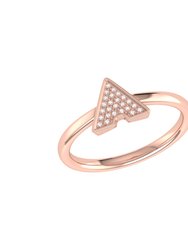 Skyscraper Triangle Diamond Ring in 14K Rose Gold Vermeil on Sterling Silver - Rose Gold